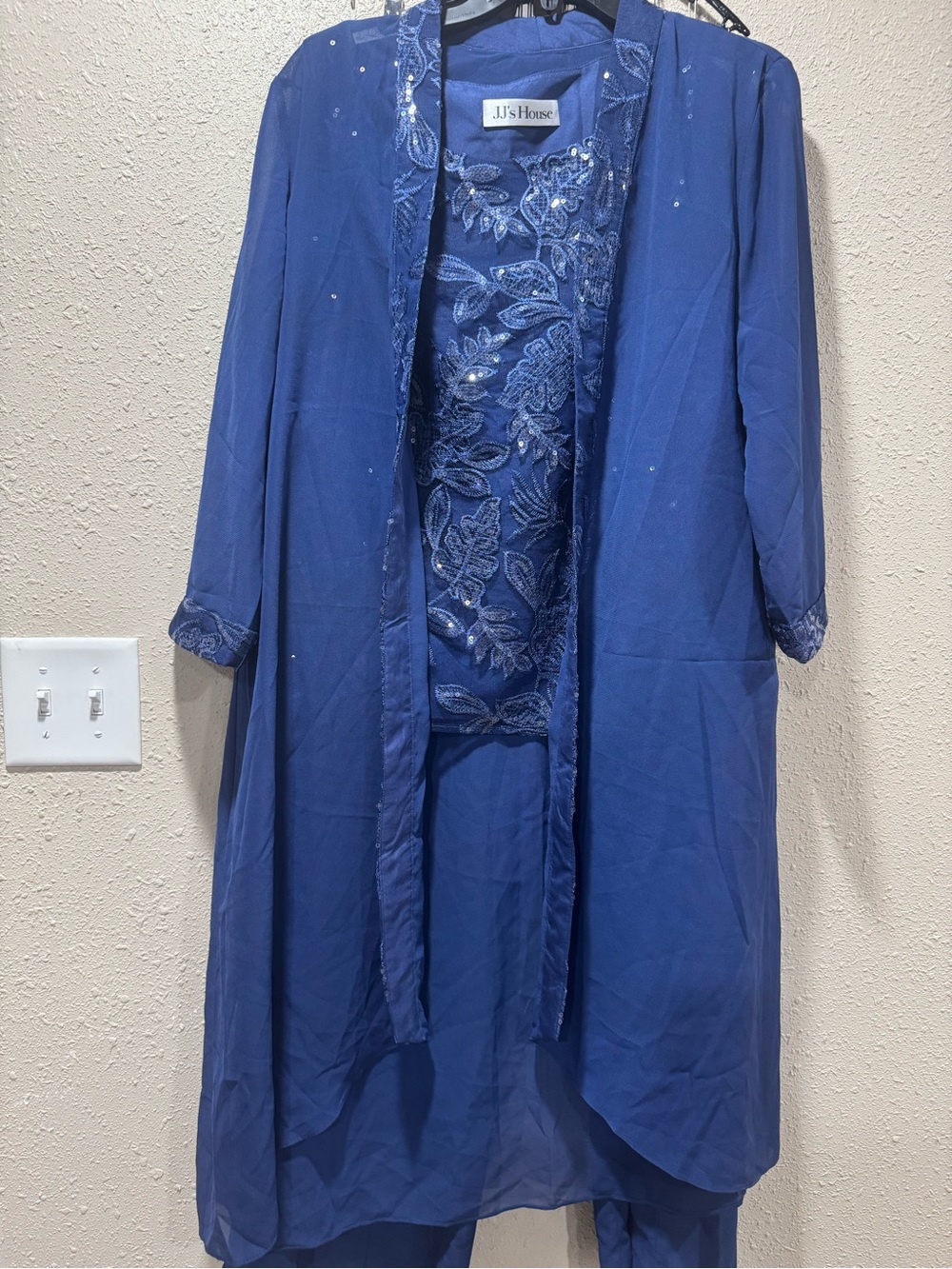 3pc JJs House Navy Blue Lace-Trim Evening suit